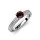 3 - Aysel Red Garnet and Diamond Double Row Engagement Ring 