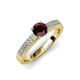 3 - Aysel Red Garnet and Diamond Double Row Engagement Ring 
