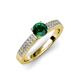 3 - Aysel Emerald and Diamond Double Row Engagement Ring 