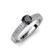 3 - Aysel Black and White Diamond Double Row Engagement Ring 