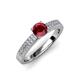 3 - Aysel Ruby and Diamond Double Row Engagement Ring 
