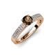 3 - Aysel Smoky Quartz and Diamond Double Row Engagement Ring 