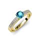 3 - Aysel London Blue Topaz and Diamond Double Row Engagement Ring 