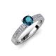 3 - Aysel Blue and White Diamond Double Row Engagement Ring 