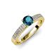 3 - Aysel Blue and White Diamond Double Row Engagement Ring 