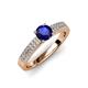 3 - Aysel Blue Sapphire and Diamond Double Row Engagement Ring 
