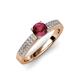 3 - Aysel Rhodolite Garnet and Diamond Double Row Engagement Ring 