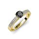 3 - Aysel Black and White Diamond Double Row Engagement Ring 