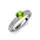 3 - Aysel Peridot and Diamond Double Row Engagement Ring 
