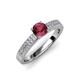 3 - Aysel Rhodolite Garnet and Diamond Double Row Engagement Ring 