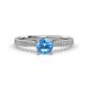 4 - Aleen Blue Topaz and Diamond Engagement Ring 
