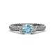 4 - Anora Signature Aquamarine and Diamond Engagement Ring 