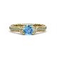 4 - Anora Signature Blue Topaz and Diamond Engagement Ring 