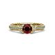 4 - Anora Signature Red Garnet and Diamond Engagement Ring 
