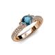 4 - Anora Signature London Blue Topaz and Diamond Engagement Ring 