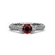 3 - Anora Signature Red Garnet and Diamond Engagement Ring 