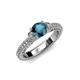 4 - Anora Signature Blue and White Diamond Engagement Ring 