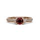 4 - Anora Signature Red Garnet and Diamond Engagement Ring 