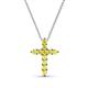 1 - Abella Petite Yellow Sapphire Cross Pendant 
