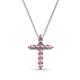 1 - Abella Petite Pink Tourmaline Cross Pendant 