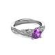 3 - Belinda Signature Amethyst and Diamond Engagement Ring 