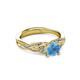 3 - Belinda Signature Blue Topaz and Diamond Engagement Ring 