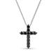 1 - Abella Petite Black Diamond Cross Pendant 