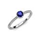 3 - Irene Blue Sapphire and Diamond Halo Engagement Ring 