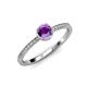 3 - Irene Amethyst and Diamond Halo Engagement Ring 