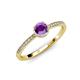 3 - Irene Amethyst and Diamond Halo Engagement Ring 