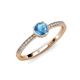 3 - Irene Blue Topaz and Diamond Halo Engagement Ring 