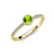 3 - Irene Peridot and Diamond Halo Engagement Ring 