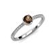 3 - Irene Smoky Quartz and Diamond Halo Engagement Ring 