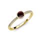 3 - Irene Red Garnet and Diamond Halo Engagement Ring 