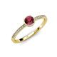 3 - Irene Rhodolite Garnet and Diamond Halo Engagement Ring 