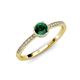3 - Irene Emerald and Diamond Halo Engagement Ring 