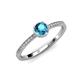 3 - Irene London Blue Topaz and Diamond Halo Engagement Ring 
