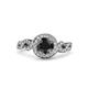 3 - Hana Signature Black and White Diamond Halo Engagement Ring 
