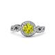 3 - Hana Signature Yellow and White Diamond Halo Engagement Ring 
