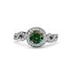 3 - Hana Signature Diamond and Lab Created Alexandrite Halo Engagement Ring 