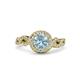 3 - Hana Signature Aquamarine and Diamond Halo Engagement Ring 