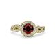 3 - Hana Signature Red Garnet and Diamond Halo Engagement Ring 