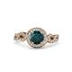 3 - Hana Signature London Blue Topaz and Diamond Halo Engagement Ring 