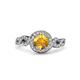 3 - Hana Signature Citrine and Diamond Halo Engagement Ring 