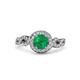 3 - Hana Signature Emerald and Diamond Halo Engagement Ring 