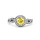 3 - Hana Signature Yellow Sapphire and Diamond Halo Engagement Ring 
