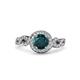 3 - Hana Signature London Blue Topaz and Diamond Halo Engagement Ring 