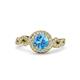 3 - Hana Signature Blue Topaz and Diamond Halo Engagement Ring 