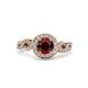 3 - Hana Signature Red Garnet and Diamond Halo Engagement Ring 