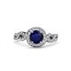3 - Hana Signature Blue Sapphire and Diamond Halo Engagement Ring 